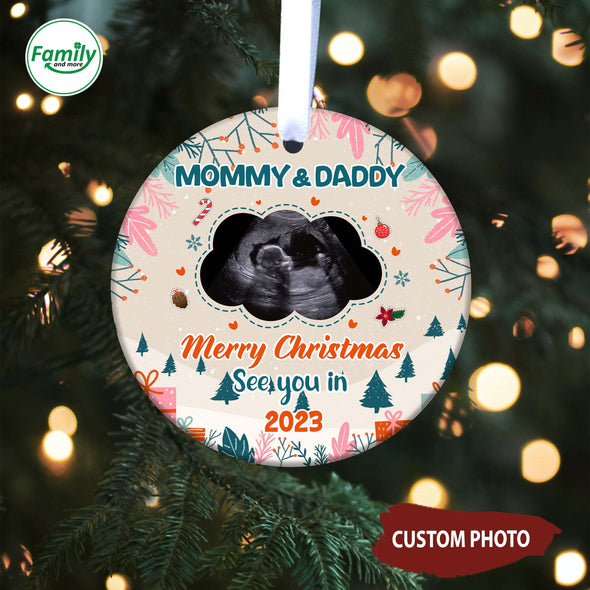 Personalized Gift For Future Mommy And Daddy See You In 2023 Christmas Ornament-NT-HB1811222
