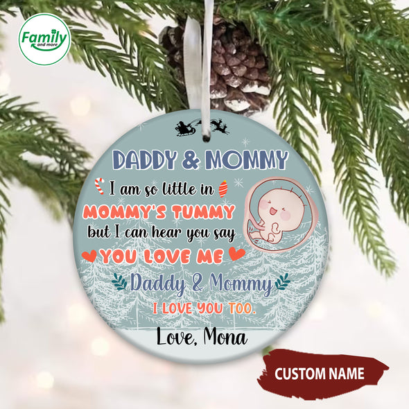 Personalized Gift Of Future Daddy & Mommy I Love You Too Christmas Ornament_NT_2309223