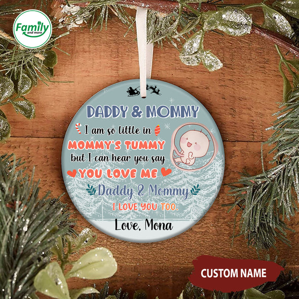 Personalized Gift Of Future Daddy & Mommy I Love You Too Christmas Ornament_NT_2309223