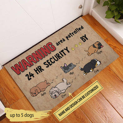 Gift For Dog Warning Area Patrolled 24 Hr Security... By Doormat - NT - NN2410224 - 1
