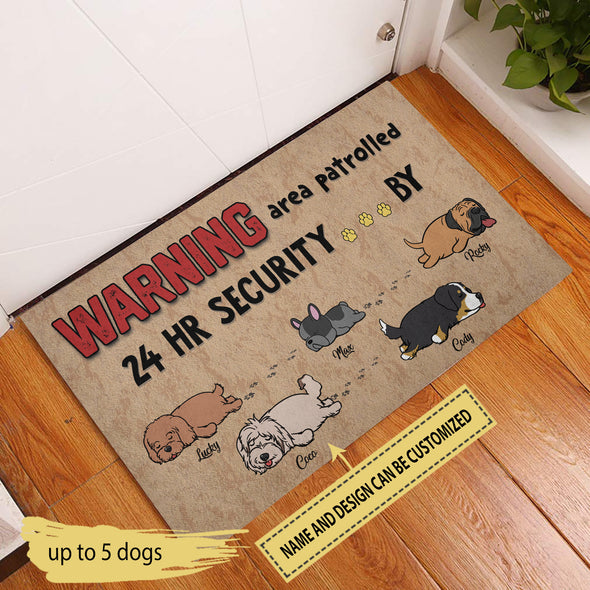 Gift For Dog Warning Area Patrolled 24 Hr Security... By Doormat - NT - NN2410224 - 1