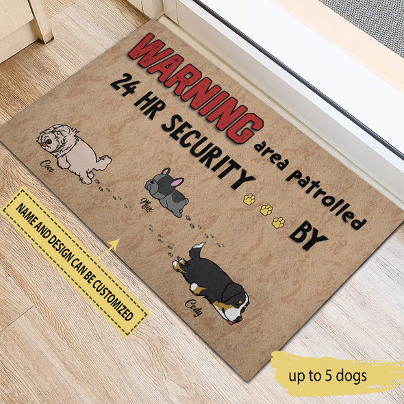 Gift For Dog Warning Area Patrolled 24 Hr Security... By Doormat - NT - NN2410224 - 1