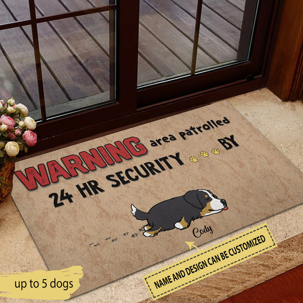 Gift For Dog Warning Area Patrolled 24 Hr Security... By Doormat - NT - NN2410224 - 1