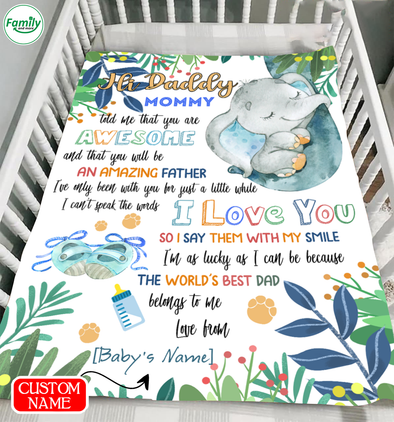 Hi Daddy Mommy Awesome I love you-nt Fleece Blanket