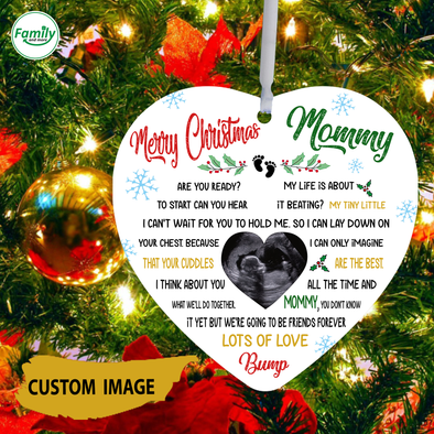 Personalized Gift For Mom Merry Christmas Mommy Ornament - Nt