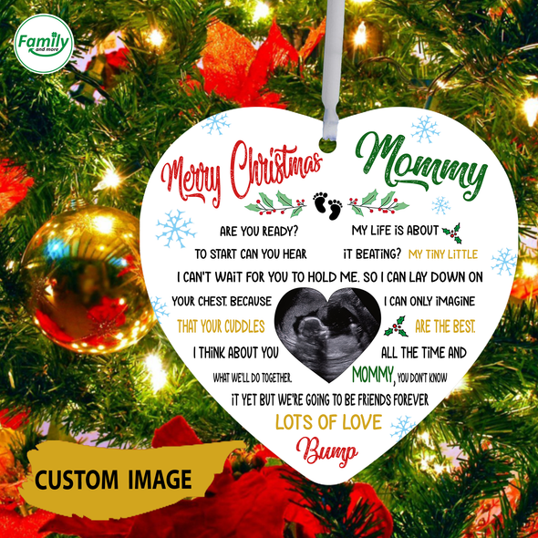 Personalized Gift For Mom Merry Christmas Mommy Ornament - Nt