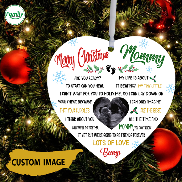 Personalized Gift For Mom Merry Christmas Mommy Ornament - Nt