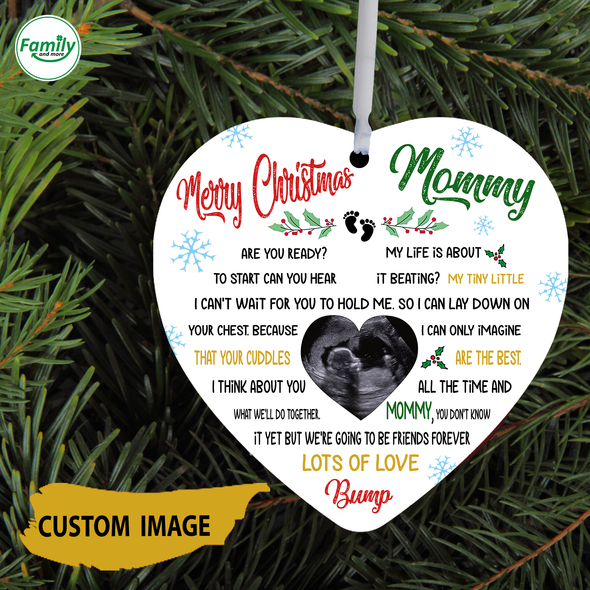 Personalized Gift For Mom Merry Christmas Mommy Ornament - Nt