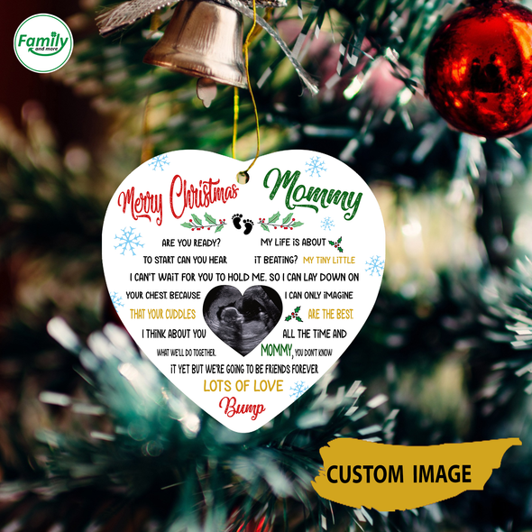 Personalized Gift For Mom Merry Christmas Mommy Ornament - Nt