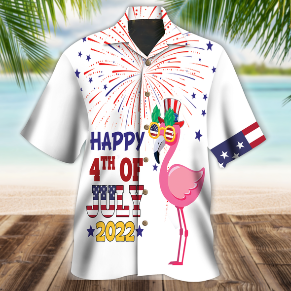 Flamingo Happy 4th of July Hawaiian Shirt - NT - NN1006221
