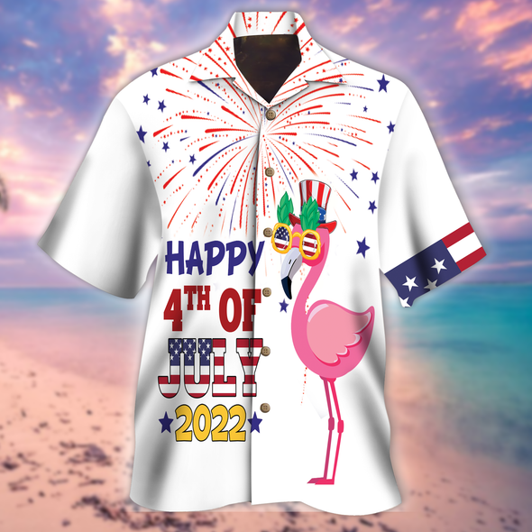 Flamingo Happy 4th of July Hawaiian Shirt - NT - NN1006221