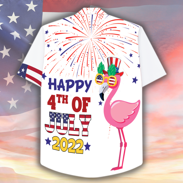 Flamingo Happy 4th of July Hawaiian Shirt - NT - NN1006221