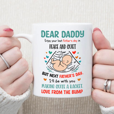 Gift For Future Daddy Next Father's Day I'll Be With You Making Quite A Racket Mugs - NT - NN1805222