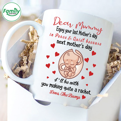 Personalized Gift For Future Mummy Next Mother's Day I'll Be With You Making Quite A Racket Mugs - NT - NN0802222