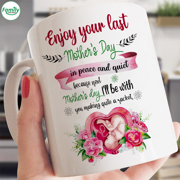 Gift For Future Mommy Next Mother's Day I'll Be With You Making Quite A Racket Mugs - NT - NN1404229