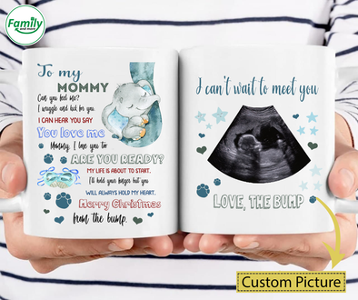 Personalized Gift For Future Mommy I'll Hold Your Finger But You Will Always Hold My heart Merry Christmas From The Bump Mugs - NT - NN3010212