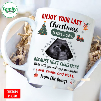Personalized Gift For Future Daddy And Mommy Next Christmas I'll Be With You Making Quite A Racket Mugs - NT - NN09112110