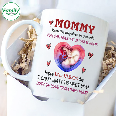 Gift For Future Mommy Happy Valentine's Day Lots Of Love From Baby Bump Mugs - NT - NN1201222