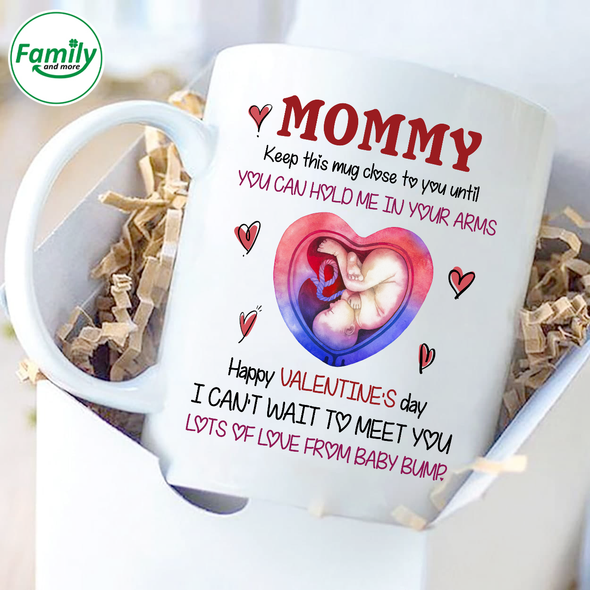 Gift For Future Mommy Happy Valentine's Day Lots Of Love From Baby Bump Mugs - NT - NN1201222