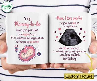 Personalized Gift For Future Mommy Can You Feel Me I'm Wiggling For You Mugs - NT -  NN0211214