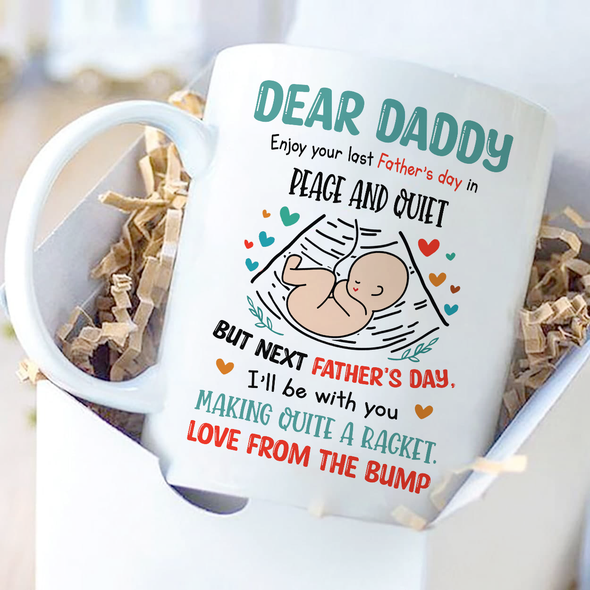Gift For Future Daddy Next Father's Day I'll Be With You Making Quite A Racket Mugs - NT - NN1805222