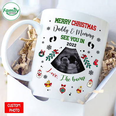 Personalized Gift For Future Daddy And Mommy Merry Christmas See You In 2022 Mugs - NT - NN2411218