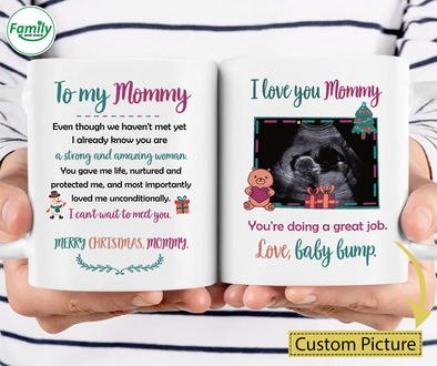Personalized Gift For Future Mommy Can't Wait To Meet You Merry Christmas Mugs  - NT - NN1811214