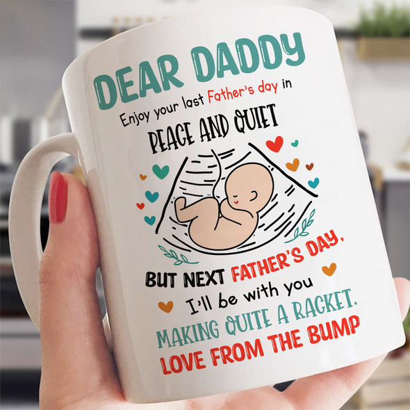 Gift For Future Daddy Next Father's Day I'll Be With You Making Quite A Racket Mugs - NT - NN1805222
