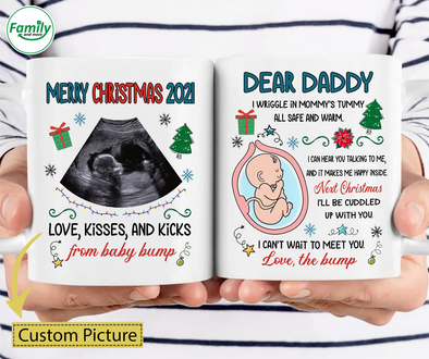 Personalized Gift For Daddy Love Kisses And Kicks From Baby Bumb Mugs - NT - NN2210212