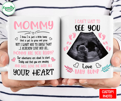 Personalized Gift For Mommy Love Baby Bump Mugs - Nt