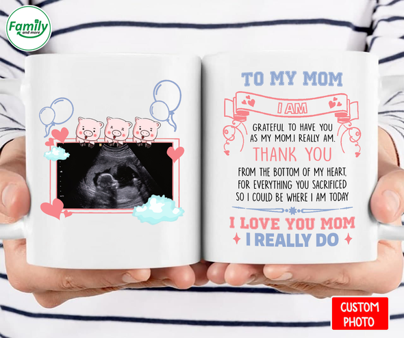 Personalized Gift For Moms Thank You From Bottom Of My Heart Mug