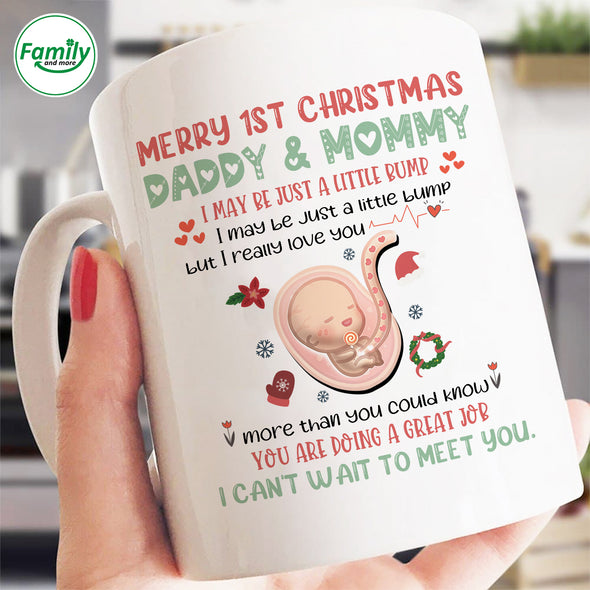 Gift For Future Daddy & Mommy Merry 1st Christmas Mug - NT - HB2710221