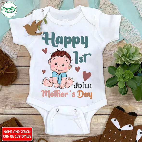 Gift For Mommy Happy 1st Mother's Day Baby Onesie - NT - NN0104223