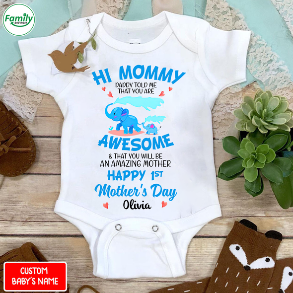 Gift For Future Mommy Happy 1st Mother's Day Baby Onesie - PP - NN0604226