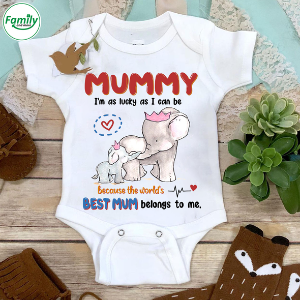 Gift For Future Mummy I'm As Lucky As I Can Be Baby Onesie - NT - NN2202228