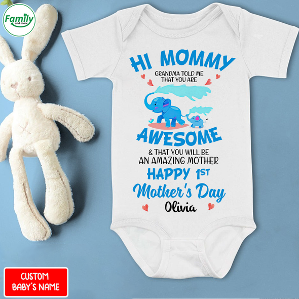 Gift For Future Mommy Happy 1st Mother's Day Baby Onesie - PP - NN0604222