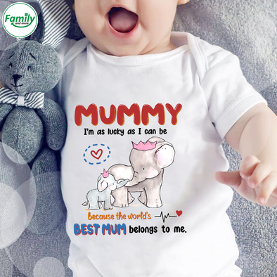 Gift For Future Mummy I'm As Lucky As I Can Be Baby Onesie - NT - NN2202228