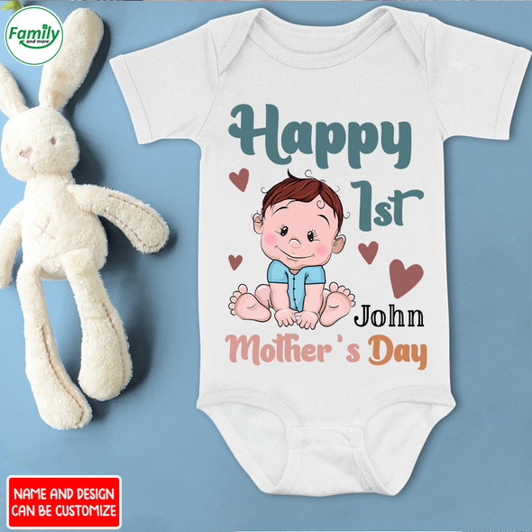 Gift For Mommy Happy 1st Mother's Day Baby Onesie - NT - NN0104223