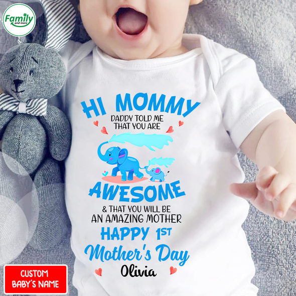 Gift For Future Mommy Happy 1st Mother's Day Baby Onesie - PP - NN0604226