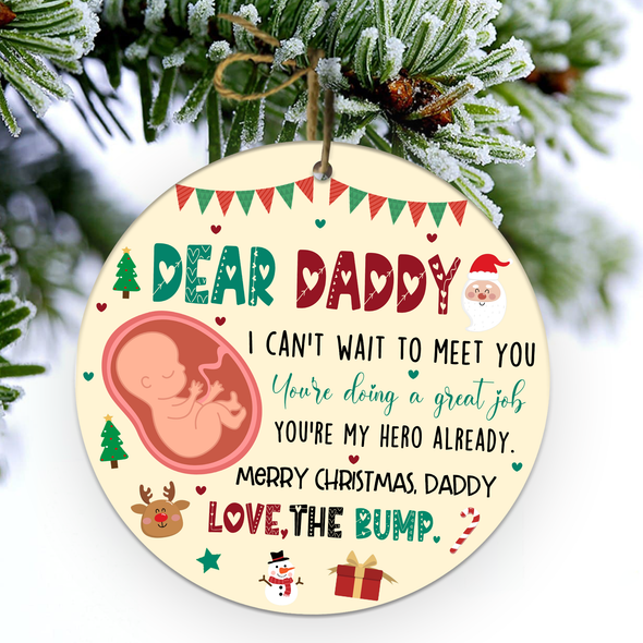 Gift For Future Daddy Can't Wait To Meet You You're Doing A Great Job Ornament - NT - NN0911219