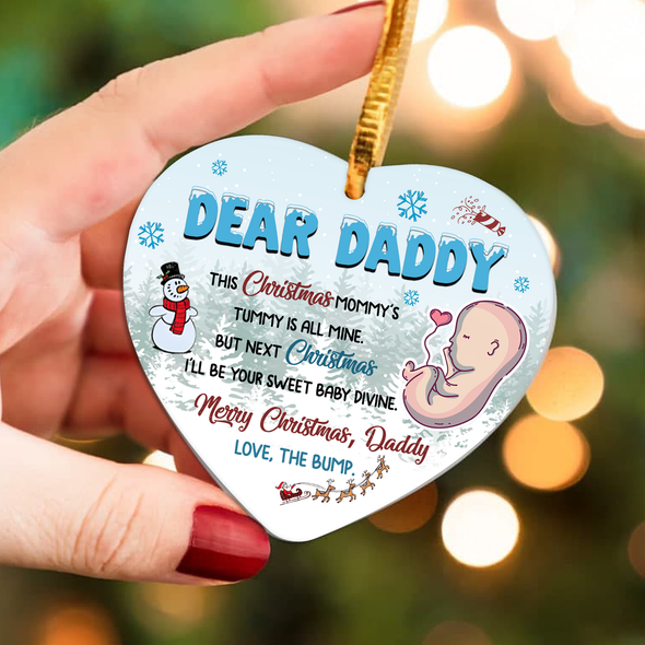 Gift For Dad This Christmas Mommy's Tummy Is All Mine Ornament - NT - NN1211216