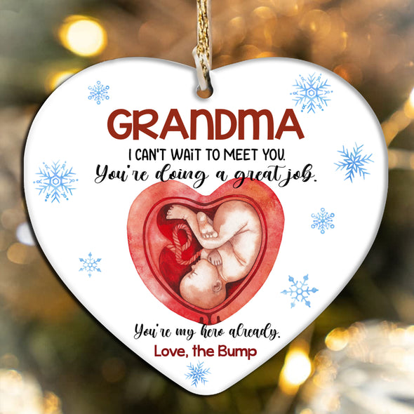 Gift For Grandma Can't Wait To Meet You You're Doing A Great Job Ornament - NT - NN1611218