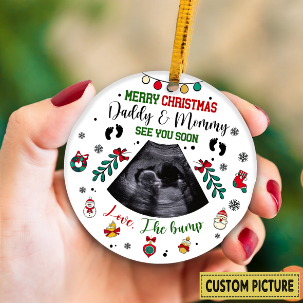 Personalized Gift For Future Daddy And Mommy Merry Christmas See You Soon Ornament - NT - NN2311216