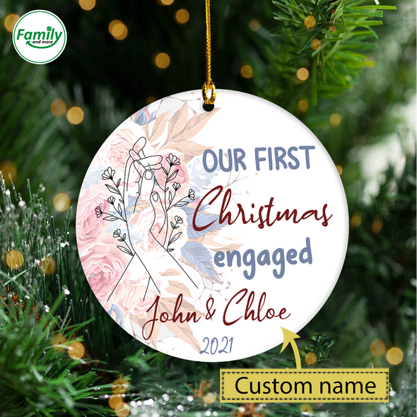 Gift For Couple Our First Christmas Engaged Ornament - Nt Nn0210217