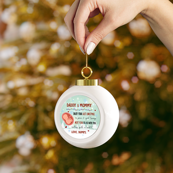 Gift For Future Mommy And Daddy Next Year I'll Be With You Making Quite A Racket Ornament - NT - NN0212214