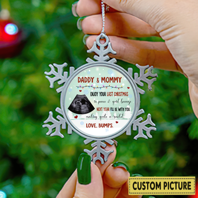 Personalized Gift For Daddy & Mommy Enjoy Your Last Christmas In Peace & Quiet Christmas Ornament - NT-NN0812214