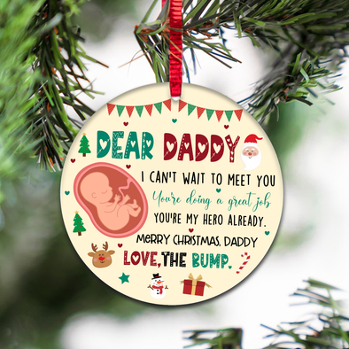Gift For Future Daddy Can't Wait To Meet You You're Doing A Great Job Ornament - NT - NN0911219