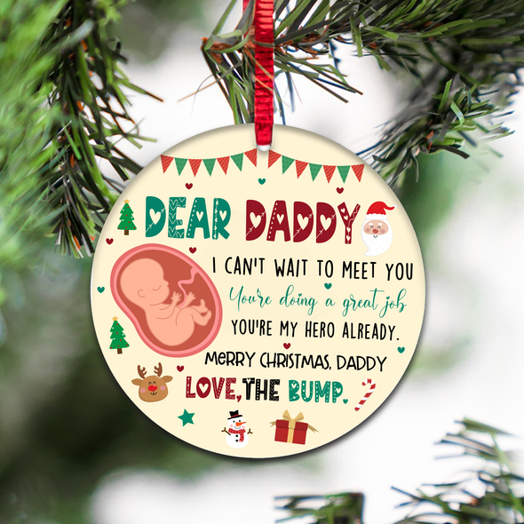 Gift For Future Daddy Can't Wait To Meet You You're Doing A Great Job Ornament - NT - NN0911219