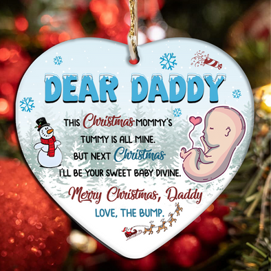 Gift For Dad This Christmas Mommy's Tummy Is All Mine Ornament - NT - NN1211216