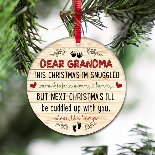 Gift For Future Grandma Next Christmas I'll Be Cuddled Up With You  Ornament - NT - NN0811219